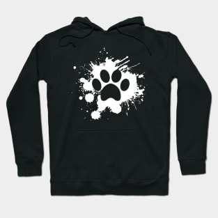 Paw Mark In a paint - Dog Lover Cat Lover Hoodie